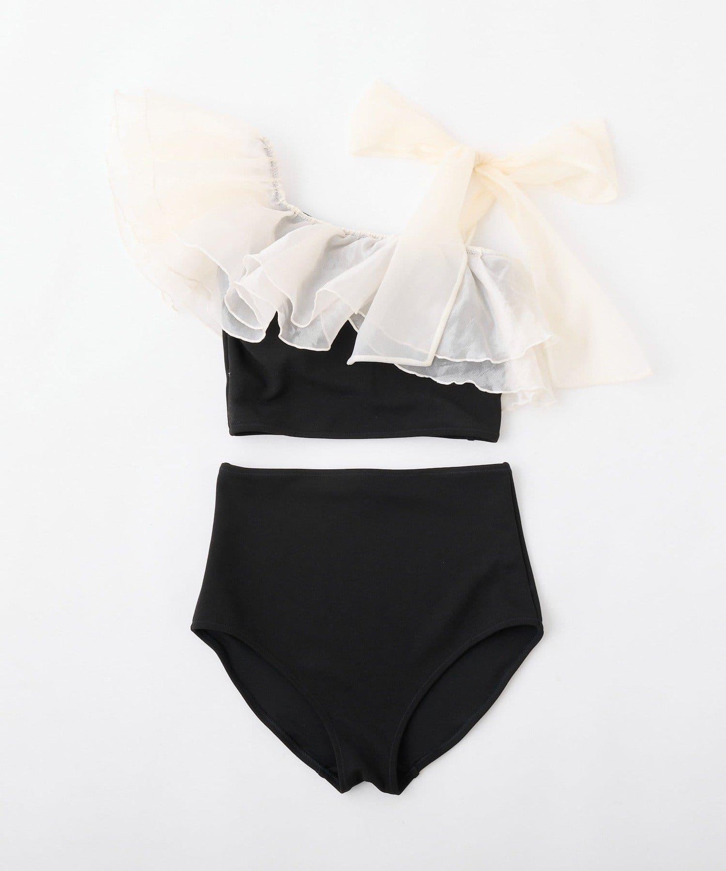 swimwear 肩部蝴蝶結單肩設計 泳裝三件套