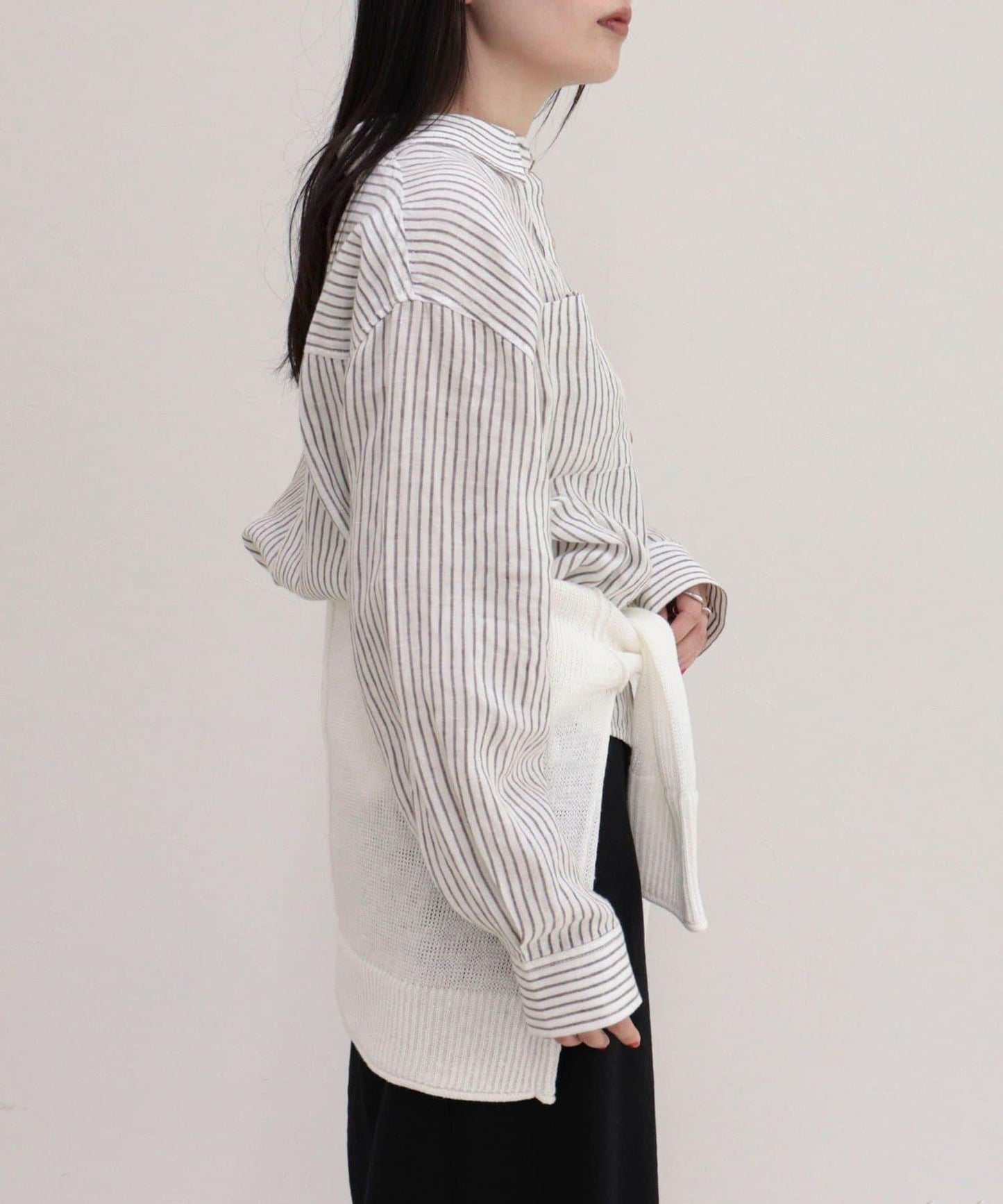 LINEN100 短款襯衫
