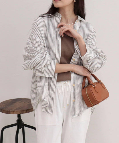 LINEN100 2WAY 裹身襯衫