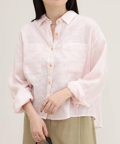 LINEN100 短款襯衫
