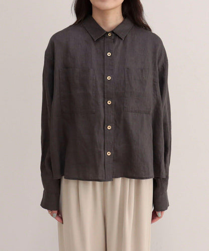 LINEN100 短款襯衫