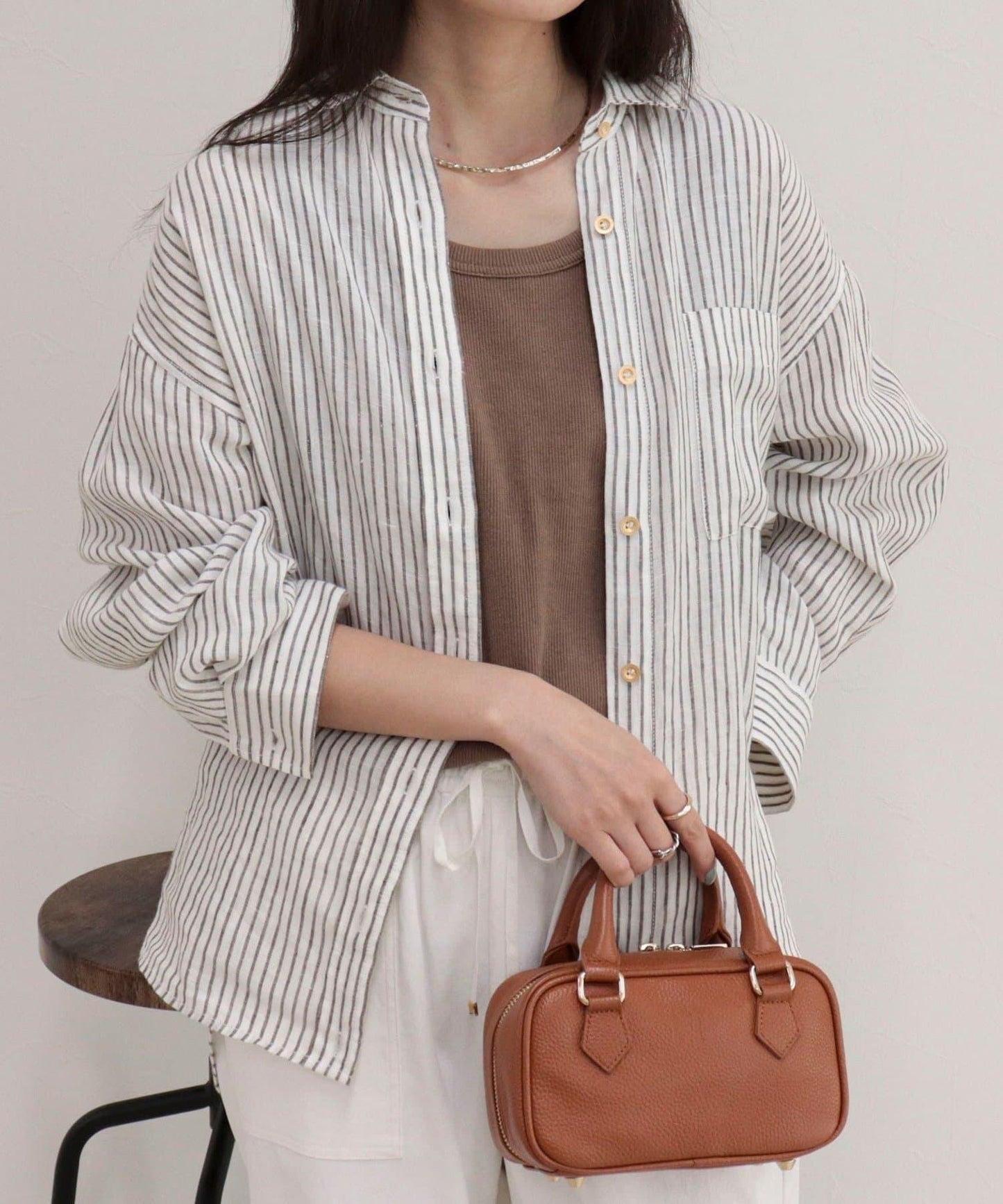 LINEN100 2WAY 裹身襯衫
