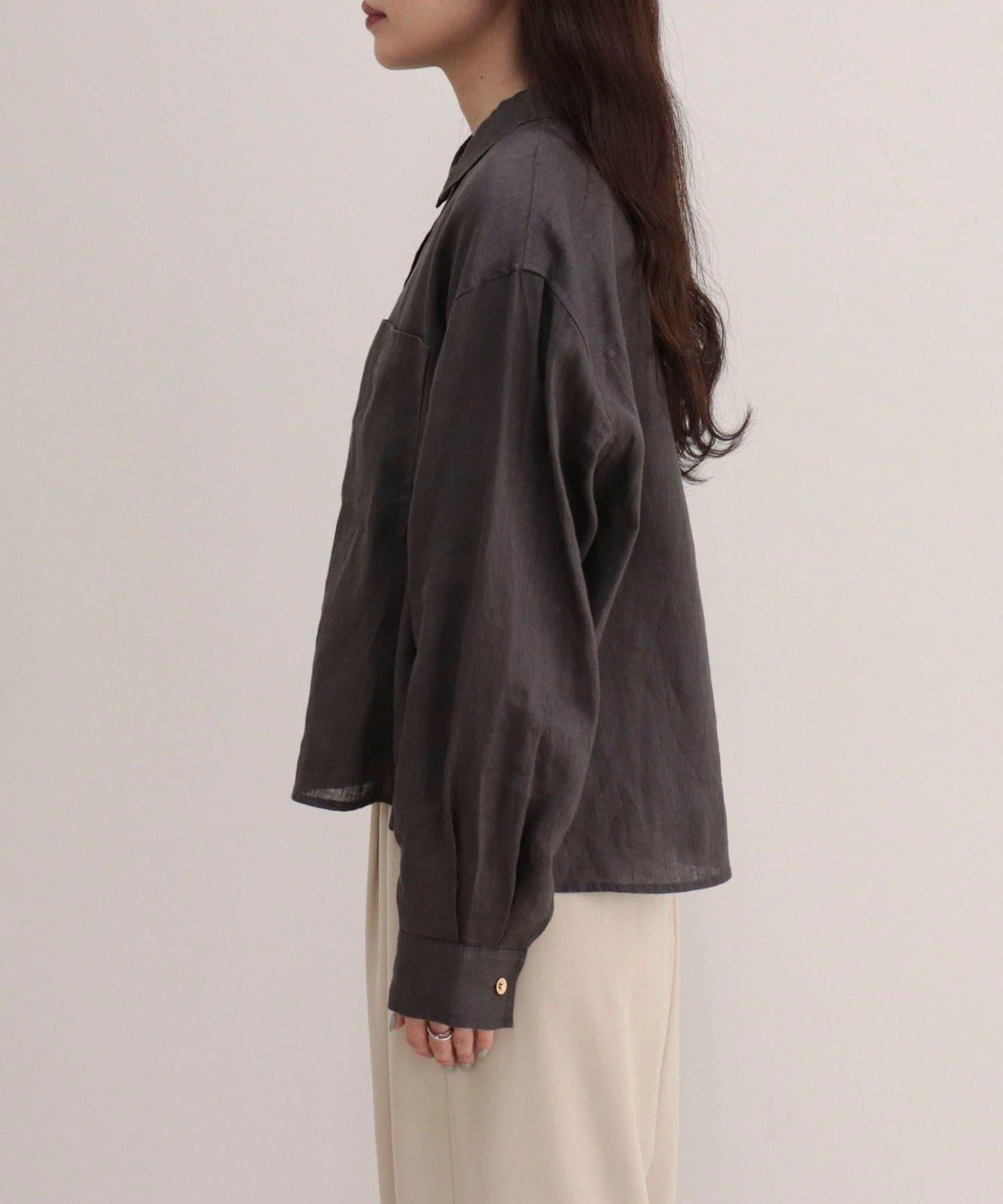 LINEN100 短款襯衫