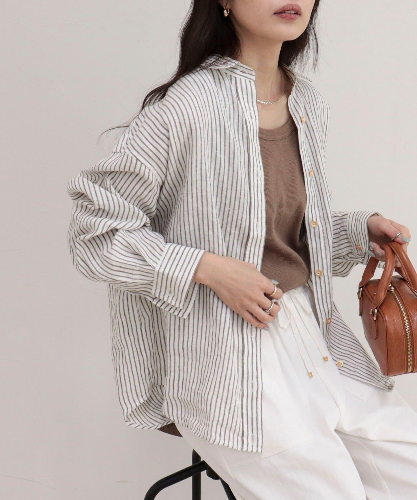 LINEN100 2WAY 裹身襯衫