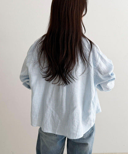 LINEN100 短款襯衫