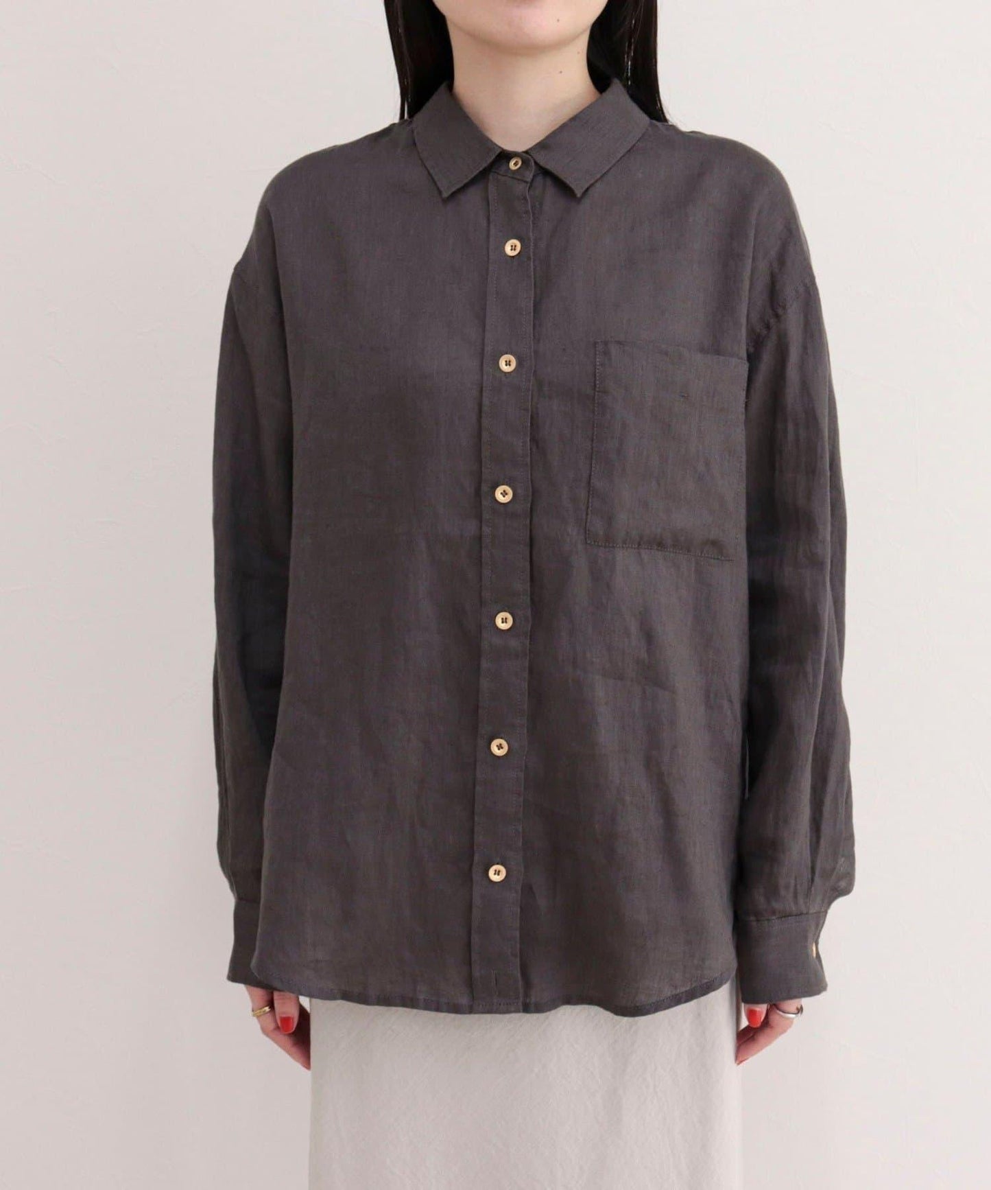 LINEN100 2WAY 裹身襯衫