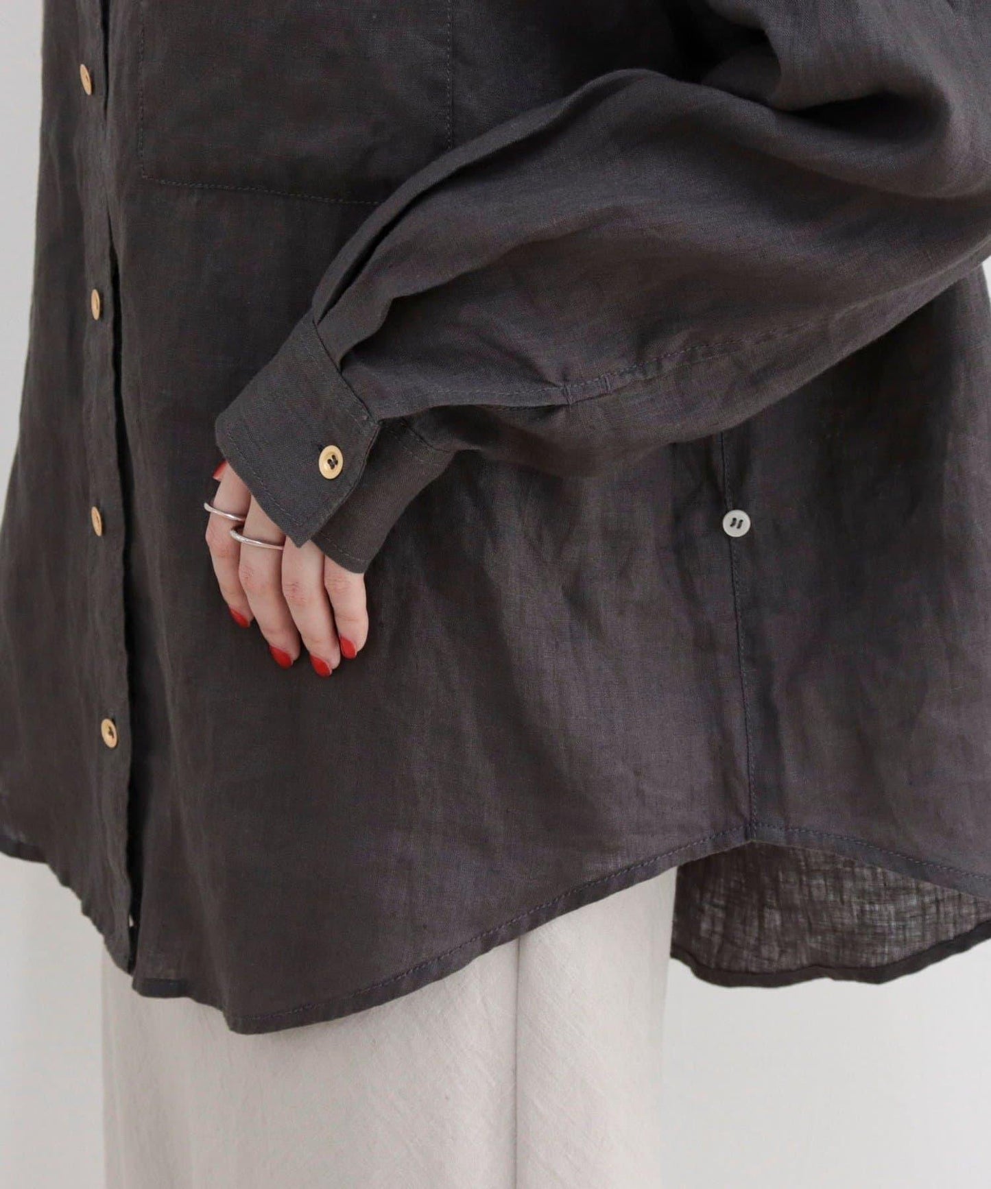 LINEN100 2WAY 裹身襯衫