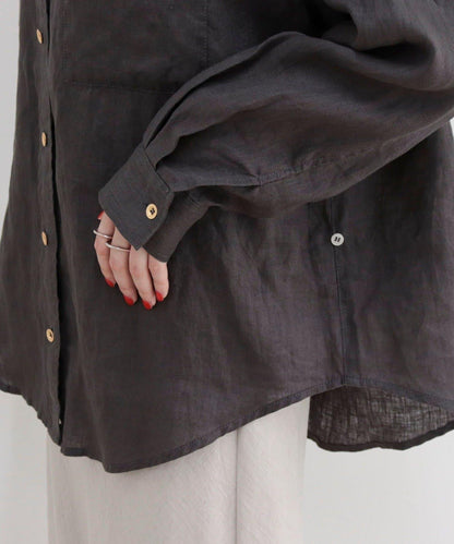 LINEN100 2WAY 裹身襯衫