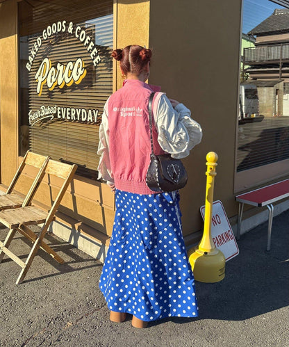 hima聯名 HELLO.SANFRANCISCO/ハローサンフランシスコ 波點側邊條紋 揹帶裙