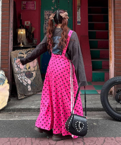 hima聯名 HELLO.SANFRANCISCO/ハローサンフランシスコ 波點側邊條紋 揹帶裙