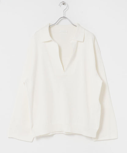 UNDECORATED LINEN/COTTON BIG KNIT TOP