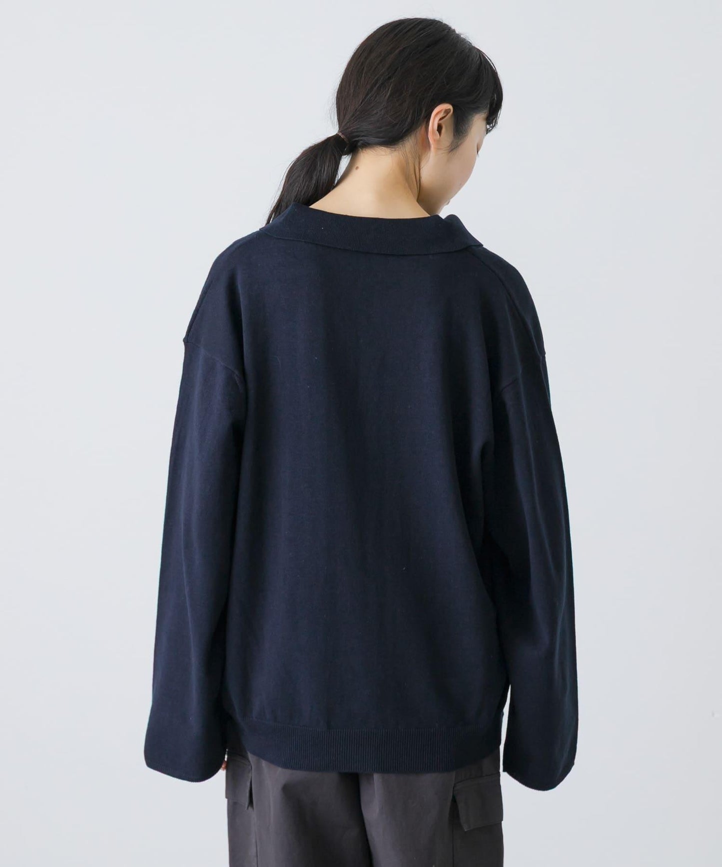 UNDECORATED LINEN/COTTON BIG KNIT TOP