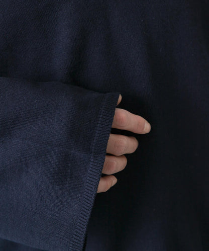 UNDECORATED LINEN/COTTON BIG KNIT TOP