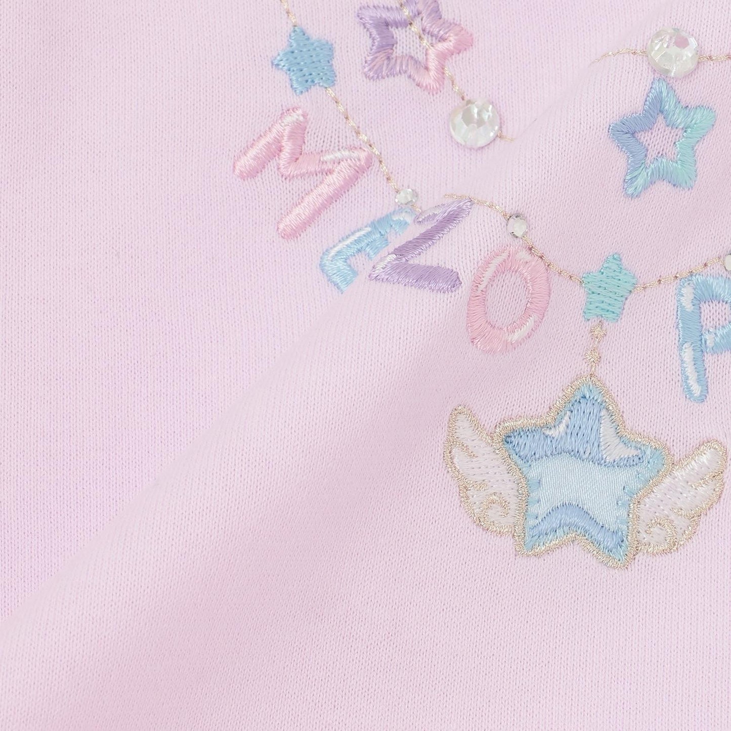項鍊刺繡 袖部荷葉邊 短袖T恤