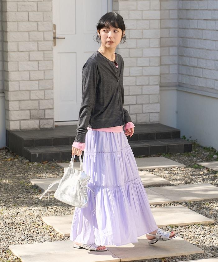 印度梯子蕾絲 層疊設計 長款半身裙