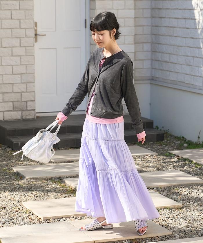 印度梯子蕾絲 層疊設計 長款半身裙