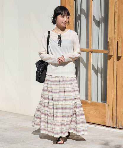 印度梯子蕾絲 層疊設計 長款半身裙