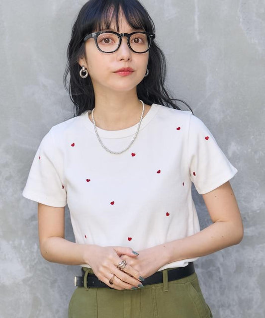 小心心刺繡 羅紋 T恤