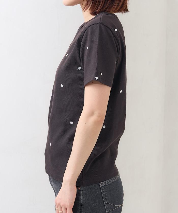 小心心刺繡 羅紋 T恤
