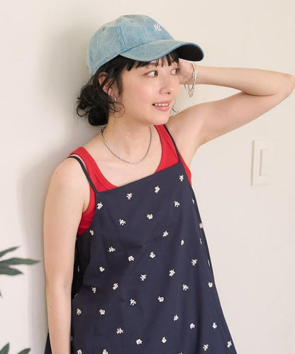 印度小花刺繡吊帶連衣裙