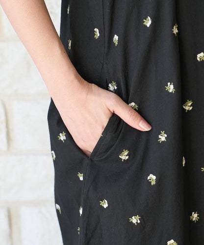 印度小花刺繡吊帶連衣裙