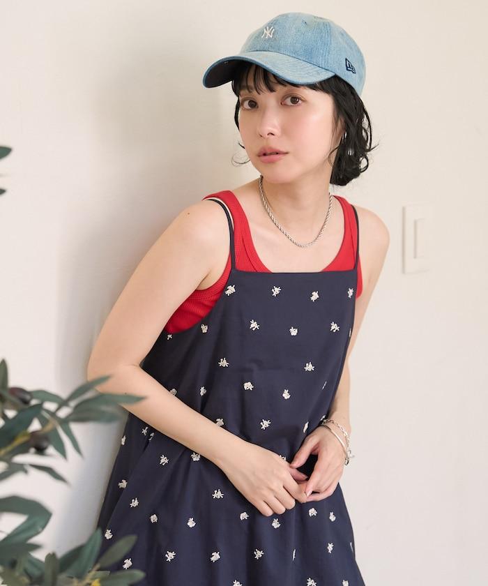 印度小花刺繡吊帶連衣裙