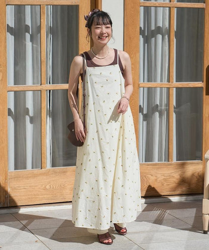 印度小花刺繡吊帶連衣裙