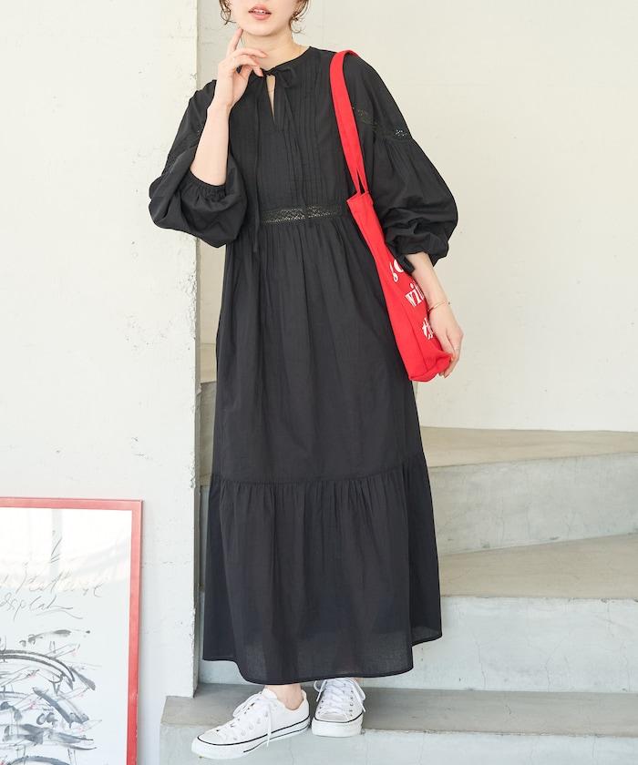 印度蕾絲拼接開領連衣裙（限定展開）