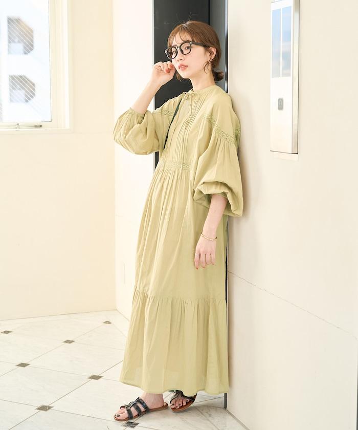 印度蕾絲拼接開領連衣裙（限定展開）