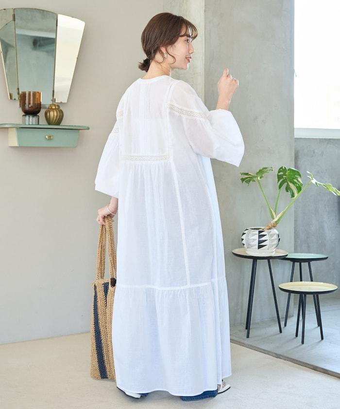 印度蕾絲拼接開領連衣裙（限定展開）