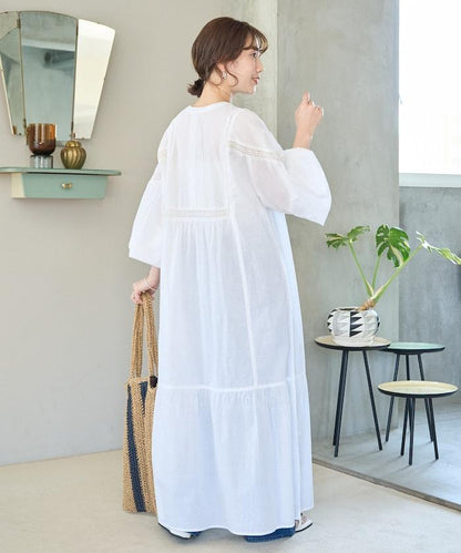 印度蕾絲拼接開領連衣裙（限定展開）