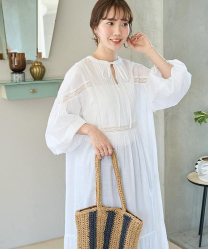 印度蕾絲拼接開領連衣裙（限定展開）