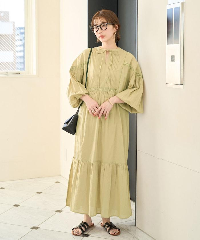 印度蕾絲拼接開領連衣裙（限定展開）