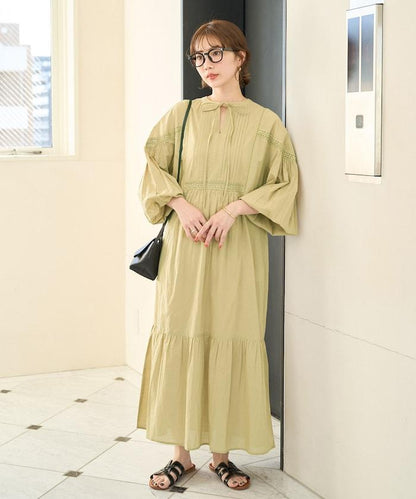 印度蕾絲拼接開領連衣裙（限定展開）
