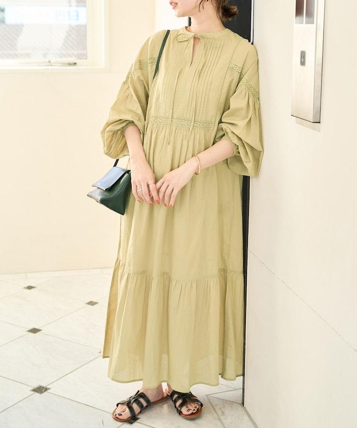 印度蕾絲拼接開領連衣裙（限定展開）