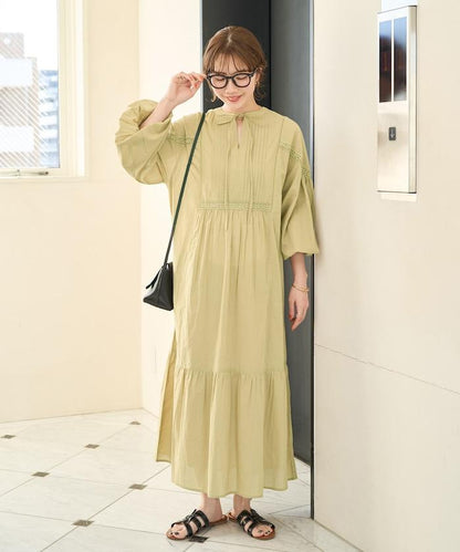 印度蕾絲拼接開領連衣裙（限定展開）