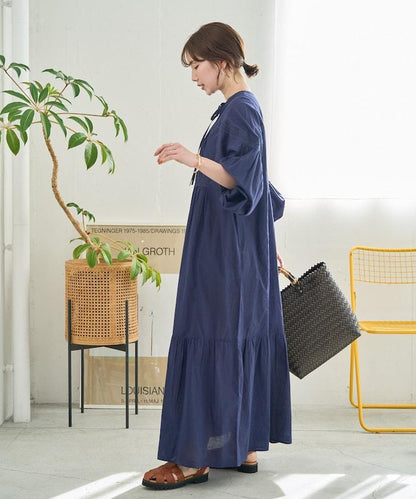印度蕾絲拼接開領連衣裙（限定展開）
