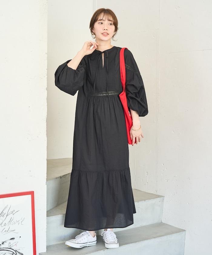 印度蕾絲拼接開領連衣裙（限定展開）