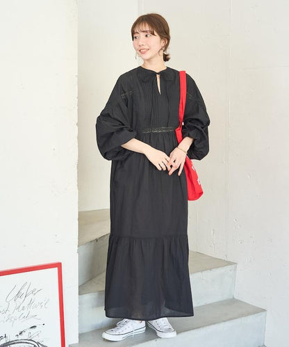 印度蕾絲拼接開領連衣裙（限定展開）
