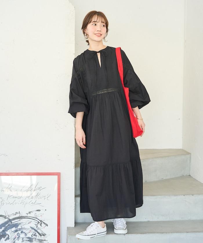 印度蕾絲拼接開領連衣裙（限定展開）