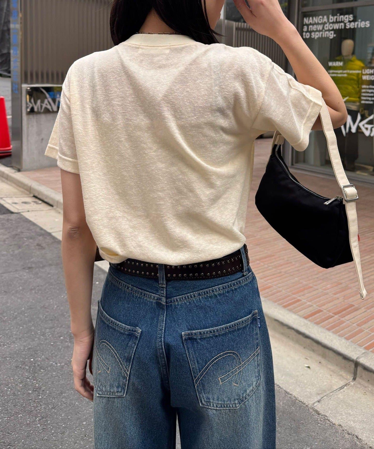 復古風棉結紋理T恤