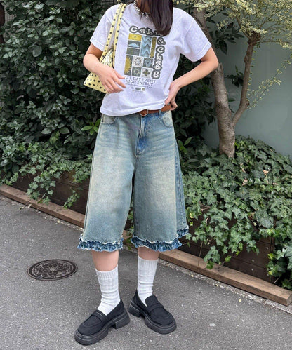 復古風棉結紋理T恤