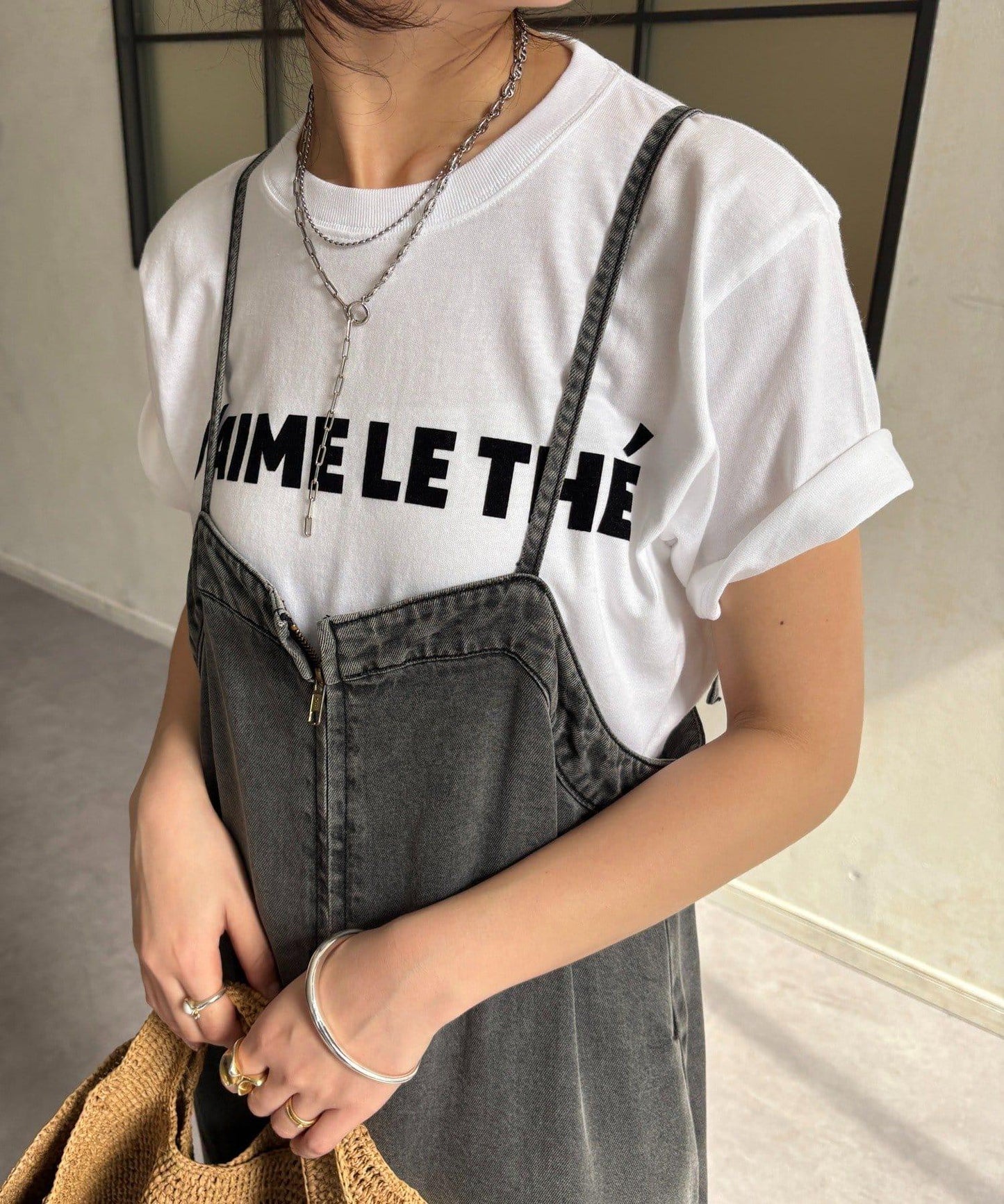 JAIMELETHE 植絨logo字母設計 T恤