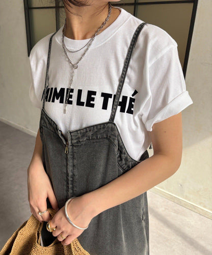 JAIMELETHE 植絨logo字母設計 T恤