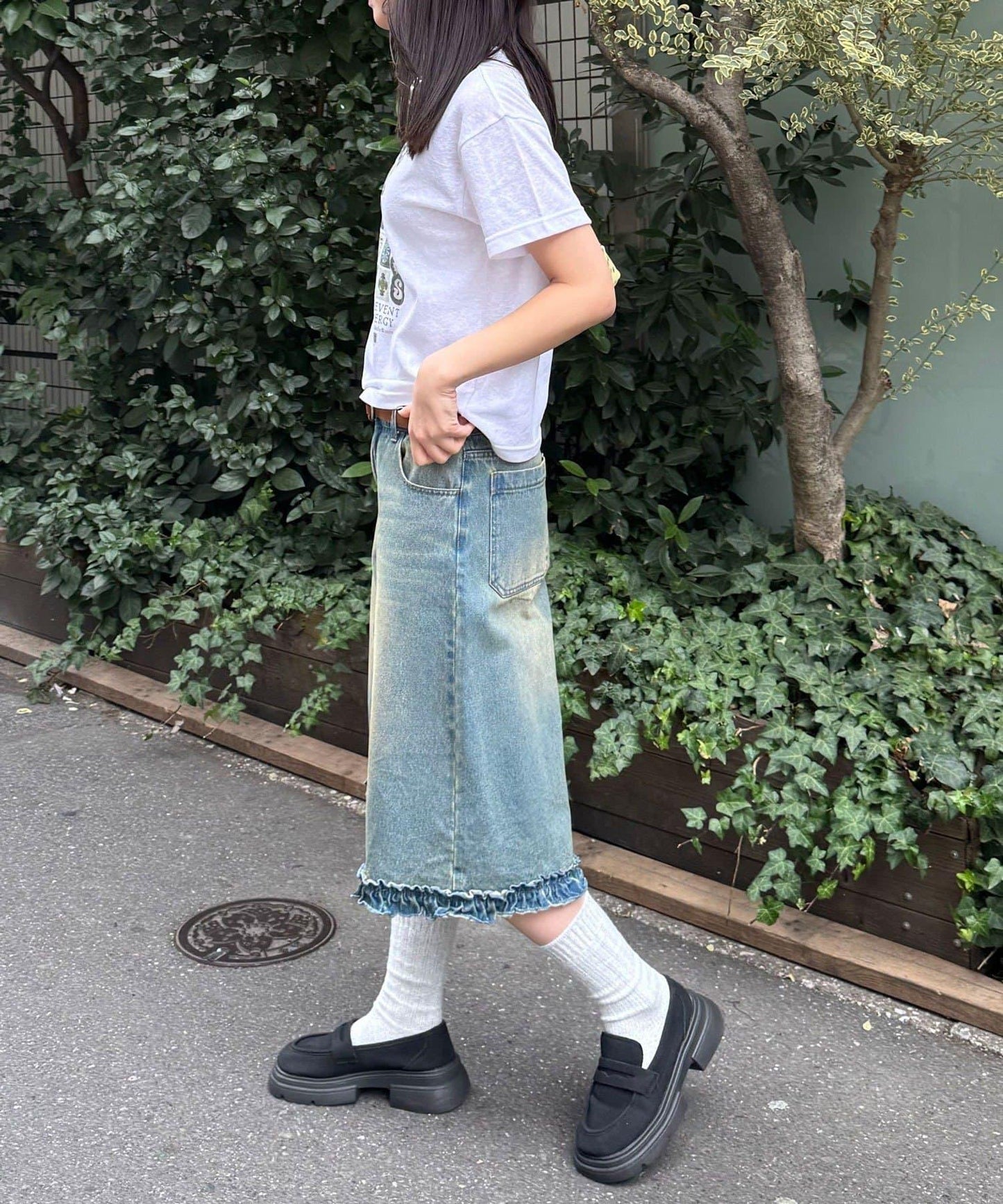 復古風棉結紋理T恤