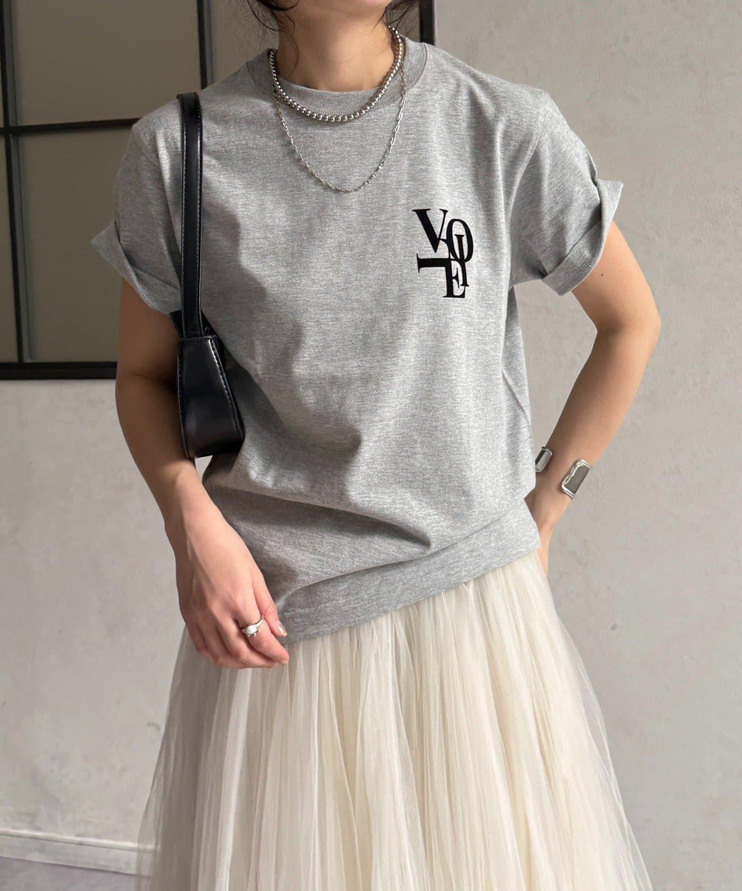 voile 小圖案植絨Logo T恤