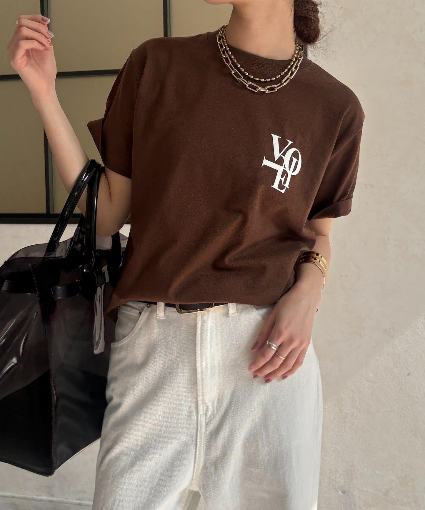 voile 小圖案植絨Logo T恤