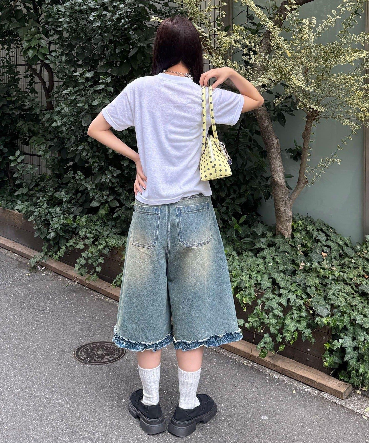 復古風棉結紋理T恤