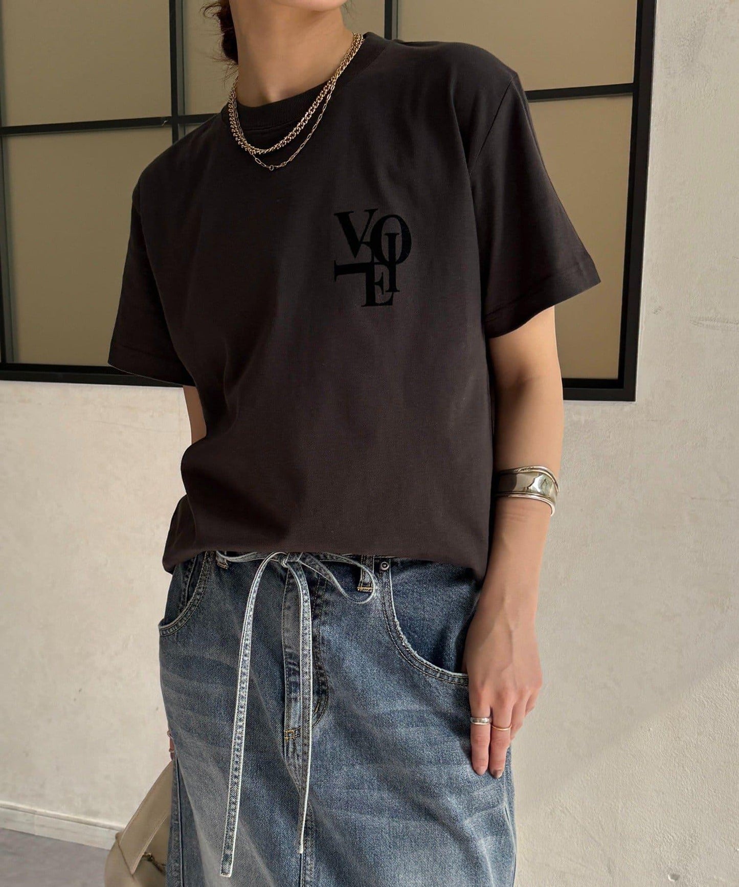 voile 小圖案植絨Logo T恤