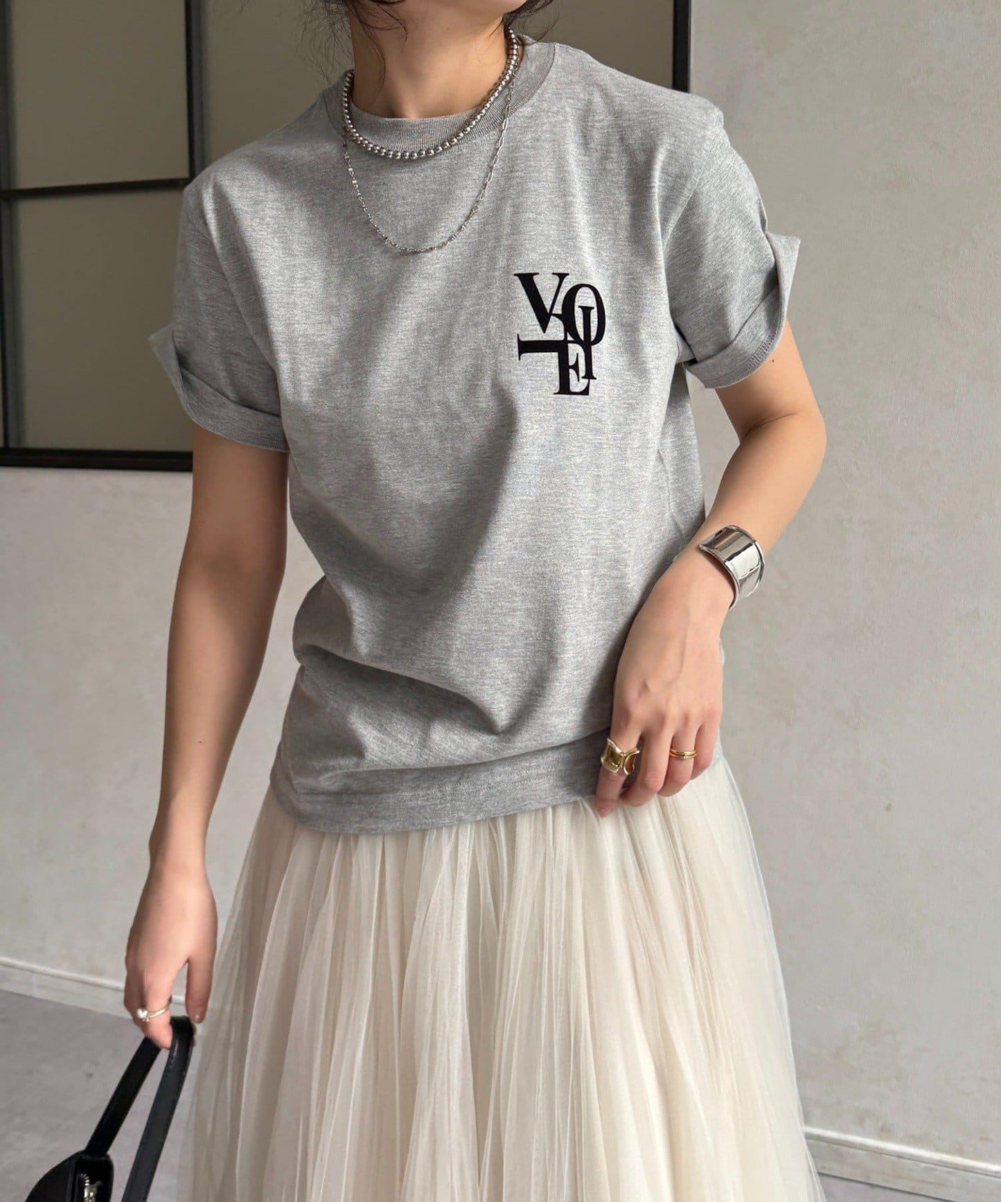 voile 小圖案植絨Logo T恤